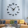 ⁦ساعة حائط عصرية 3D لاصق بدون إطار DIY ذات تصميم عصري⁩ - الصورة ⁦5⁩