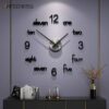 ⁦ساعة حائط عصرية 3D لاصق بدون إطار DIY ذات تصميم عصري⁩ - الصورة ⁦2⁩