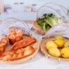 ⁦سلات خزف 3 قطع باحجام مختلفه لتخزين وحفظ الماكولات مع غطاء قابله للطي⁩ - الصورة ⁦4⁩
